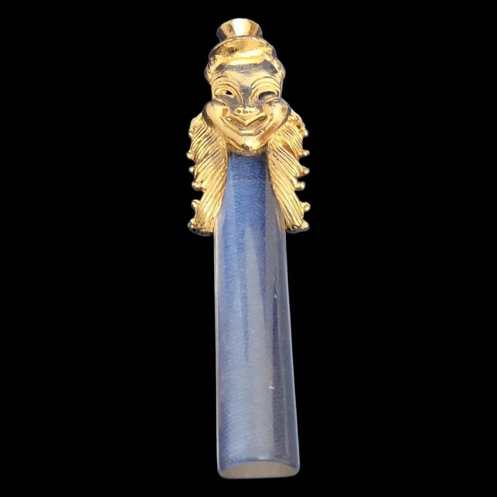 Vintage Florenza Rotary Telephone Dialer Goldtone Clown Face Lucite